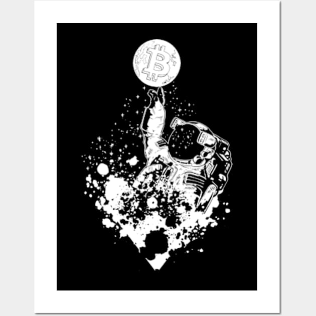 Bitcoin DeFi Crypto BTC Cryptocurrency Astronaut Wall Art by BitcoinSweatshirts